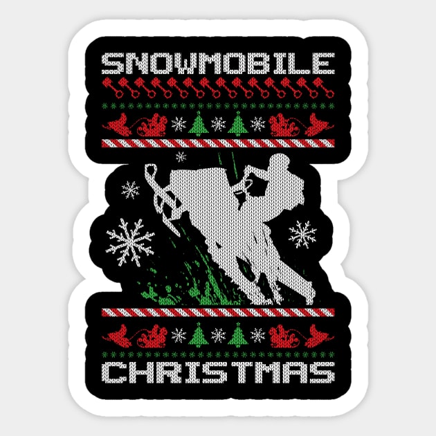 Snowmobile Christmas Sweater Sticker by OffRoadStyles